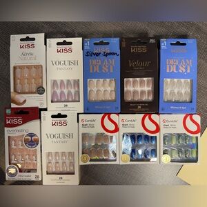 Kiss Assorted Press-On Nails in Beige, Pink, Blue, Iridescent & Clear
